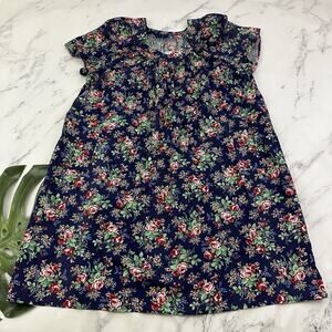 Stay Loose Womens Vintage 80s Muumuu House Dress Plus Size 1x Blue Red Floral